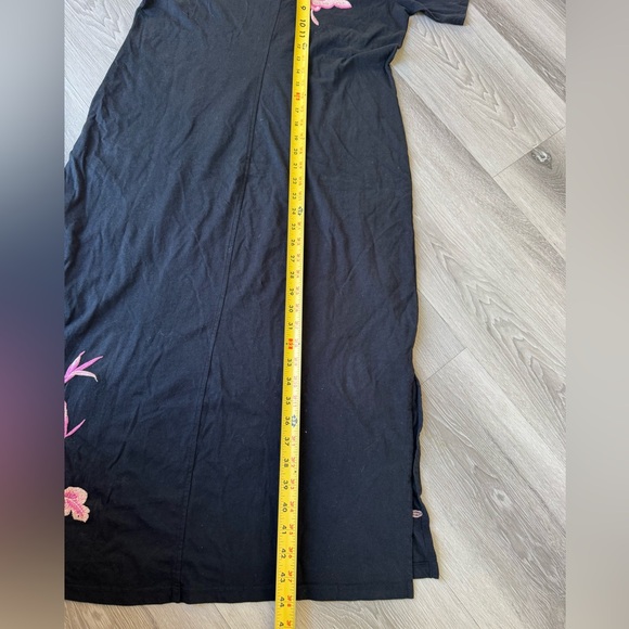 Johnny Was Trapunto V-Neck Rosalyn Black Dress with Pink Floral Design size PXS - Picture 9 of 9